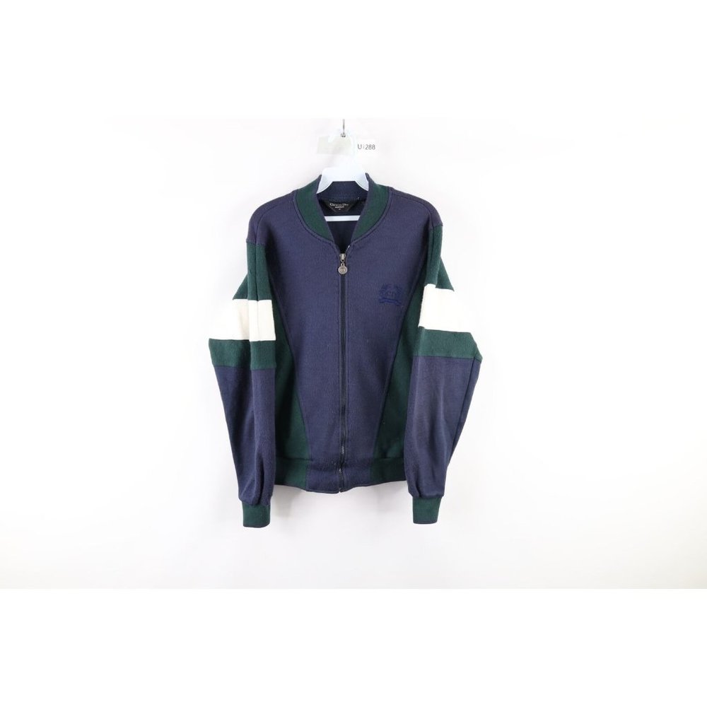 Vintage 90s Christian Dior Mens Small Spell Out Color Block Tennis Track Jacket